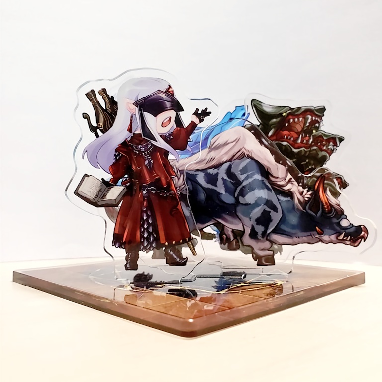 アルビレオと召喚獣たちのアクリルジオラマ