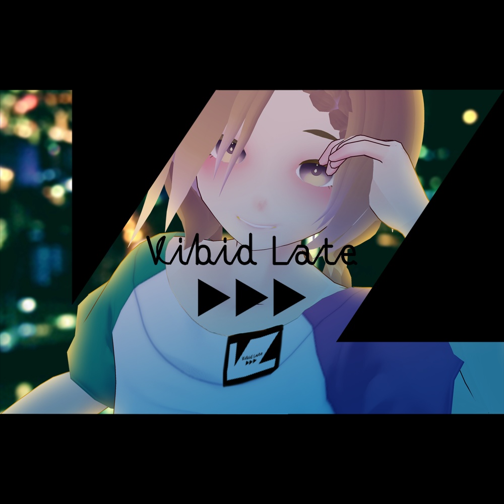 【Vroid用テクスチャ】Vibid Late タグ付きラグランTシャツ