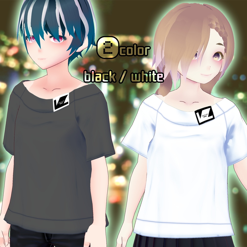 【Vroid用テクスチャ】Vibid Late タグ付きラグランTシャツ