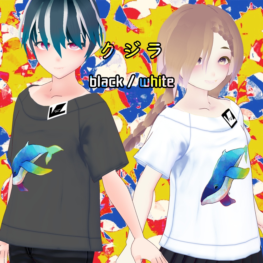 【Vroid用テクスチャ】Vibid Late プリントラグランTシャツ