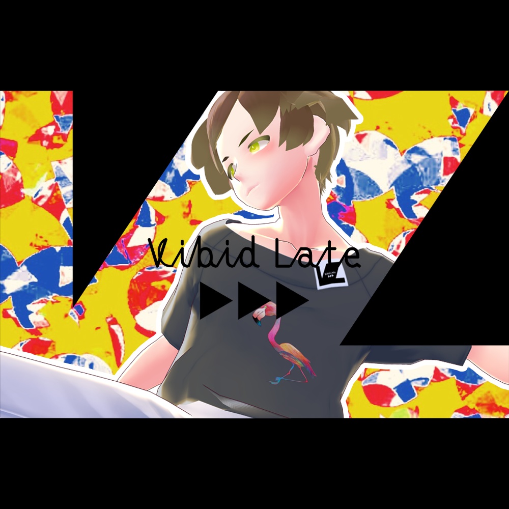 【Vroid用テクスチャ】Vibid Late プリントラグランTシャツ