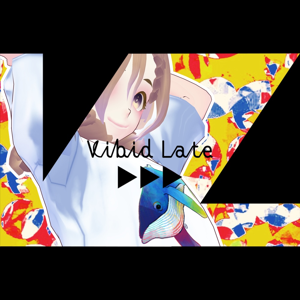 【Vroid用テクスチャ】Vibid Late プリントラグランTシャツ