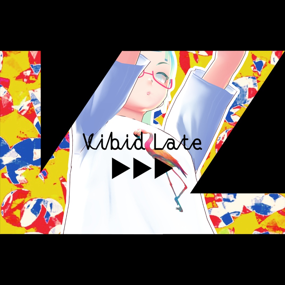 【Vroid用テクスチャ】Vibid Late プリントラグランTシャツ