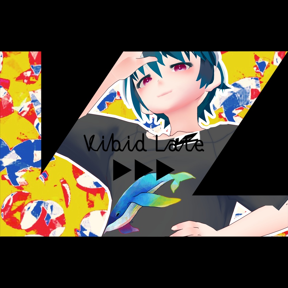 【Vroid用テクスチャ】Vibid Late プリントラグランTシャツ