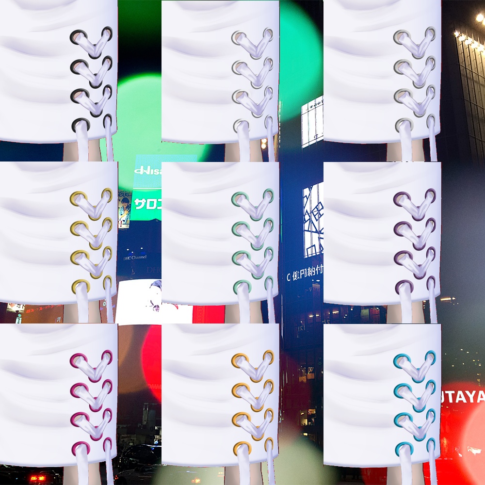 【Vroid用テクスチャ】Vibid Late ハーフトーンワンピースコーデwith団長 【Vtuberコラボコーデ】