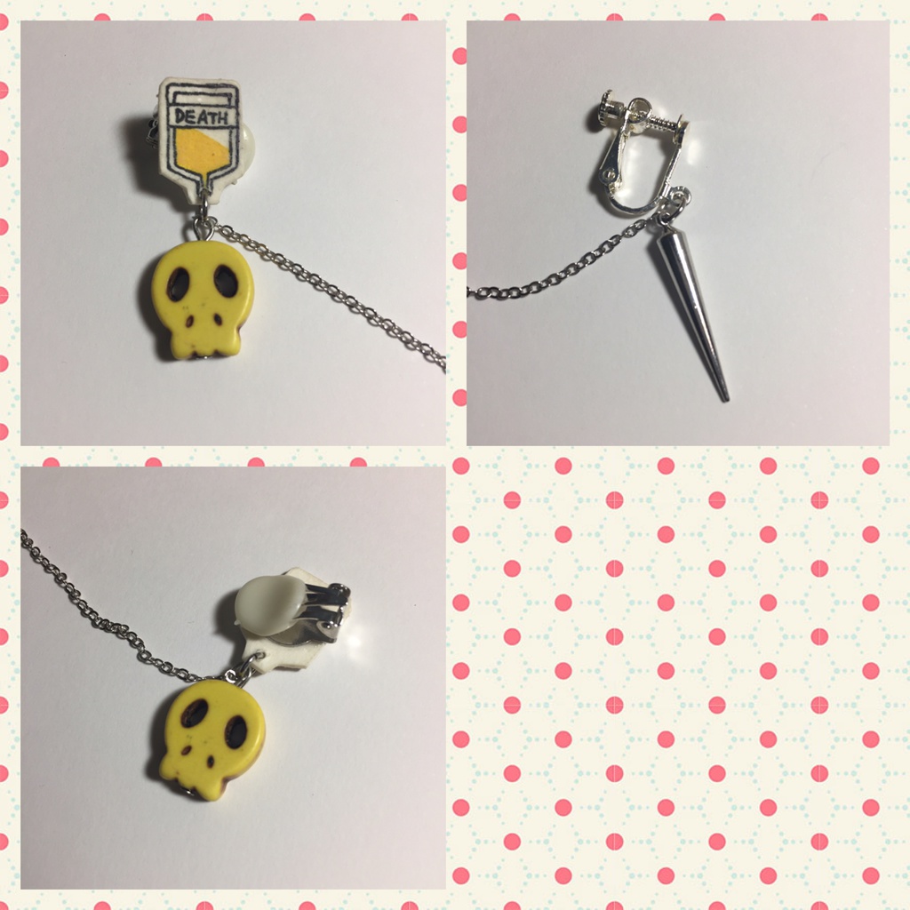 点滴イヤーカフ ドクロ