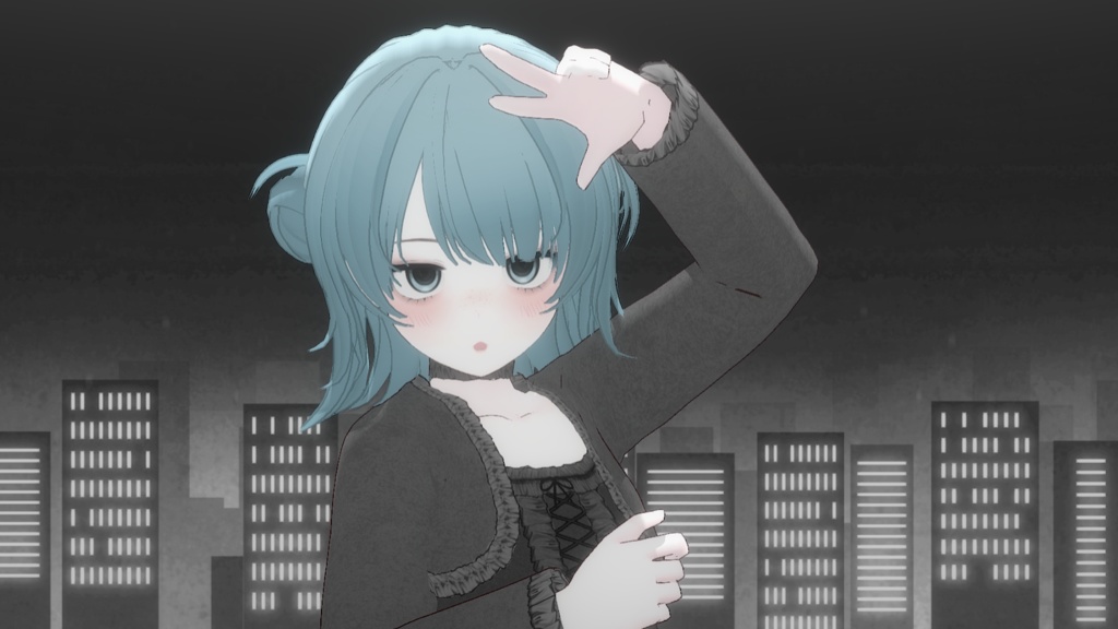 【VRoid用hair髪型】short hair/cute hair/お団子/丸子头