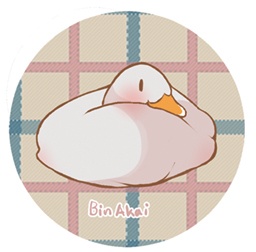 アヒル缶バッチ（お餅きゅろん）