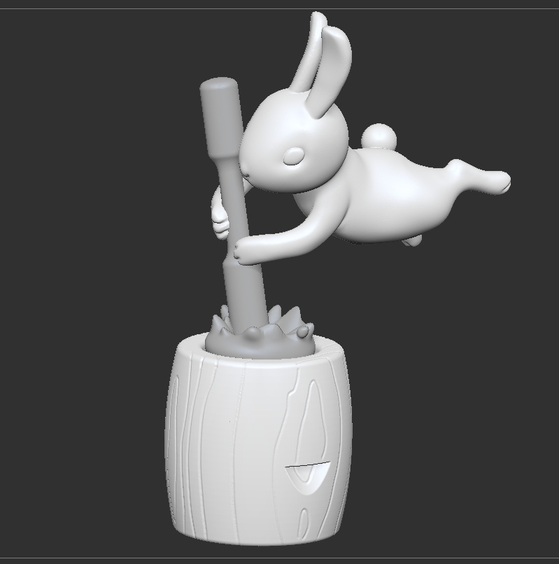 【3Dデータ】餅つきウサギ【STLデータ】