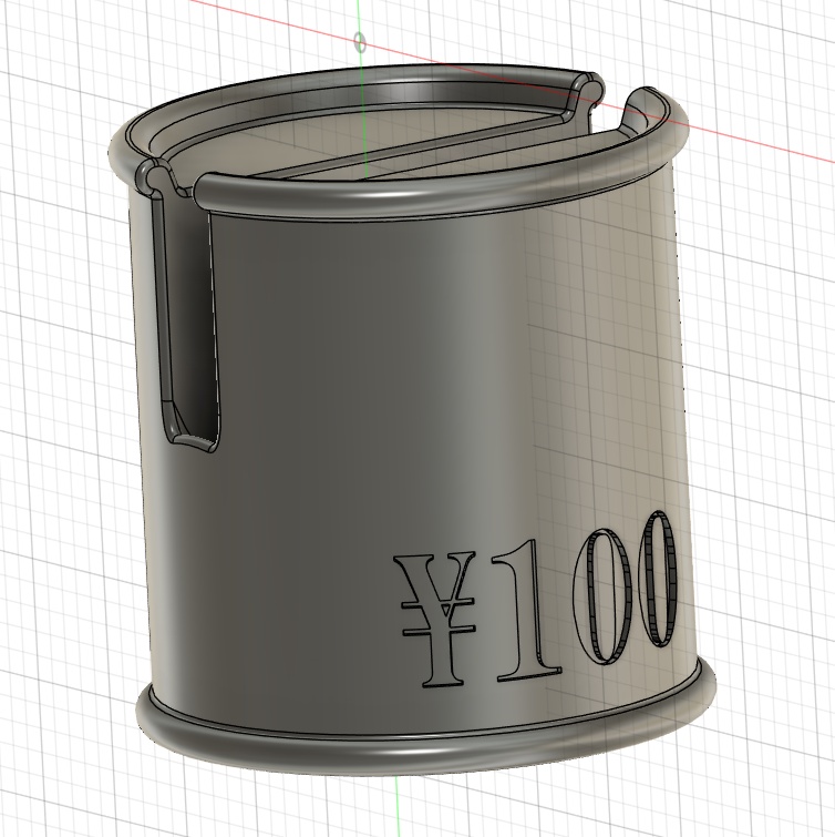 【3Dデータ】100円貯まる貯金箱(缶)【3Dプリント用データ】