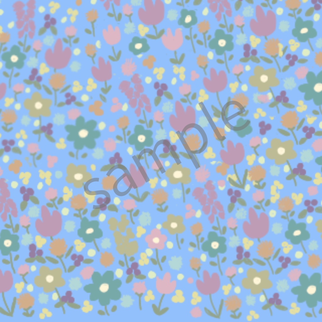 花柄デジタルペーパー 8色セット【手書きイラスト】