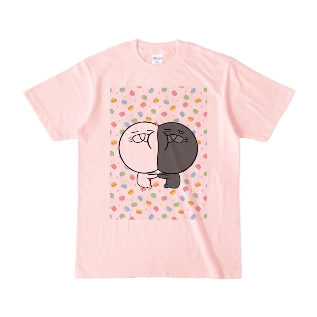 ましろ&まくろTシャツ「ムギュウウウぅ」ピンク