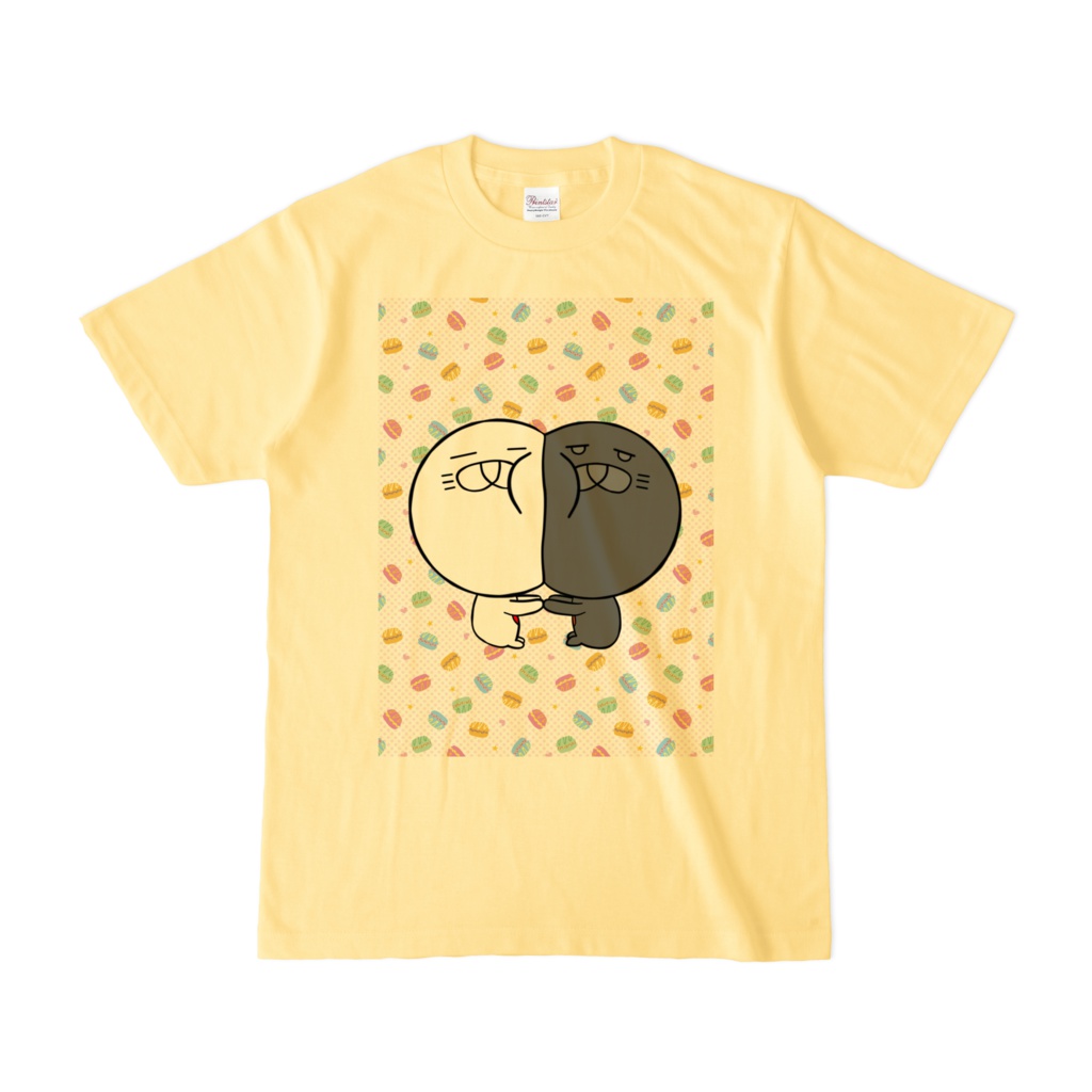ましろ&まくろTシャツ「ムギュウウウぅ」イエロー