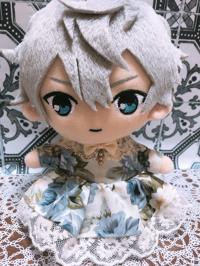 ぬい服 花柄リボンワンピース