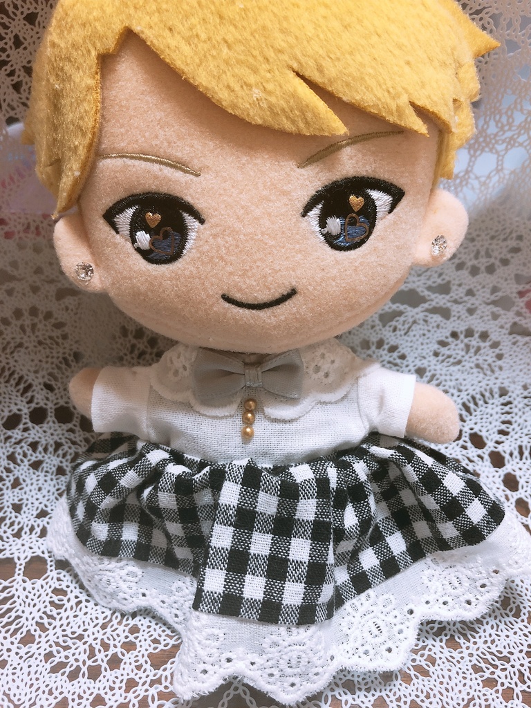 ぬい服 チェック柄ワンピース