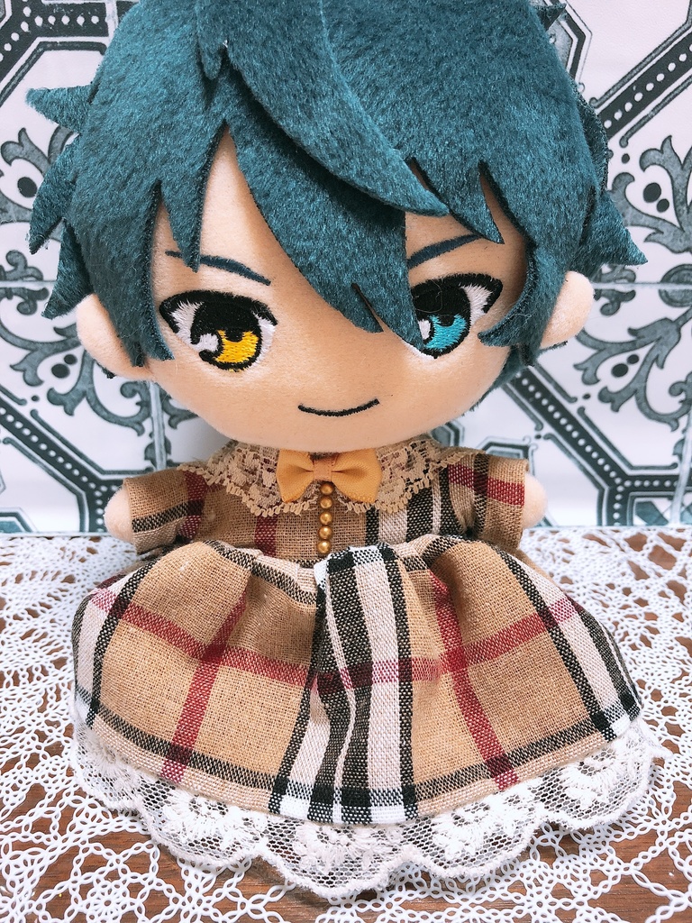 ぬい服 チェック柄ワンピース