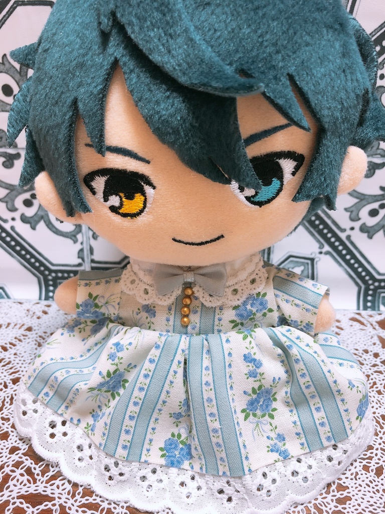 ぬい服 花柄ワンピース（リボン）