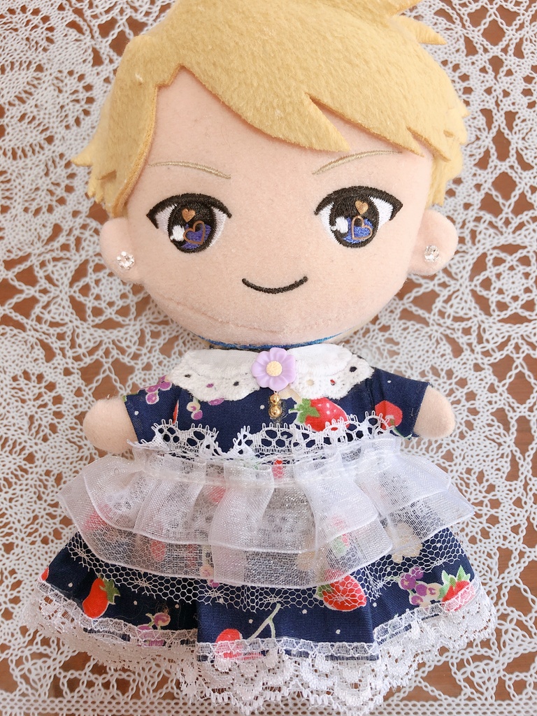 ぬい服 フリルたっぷり紺
