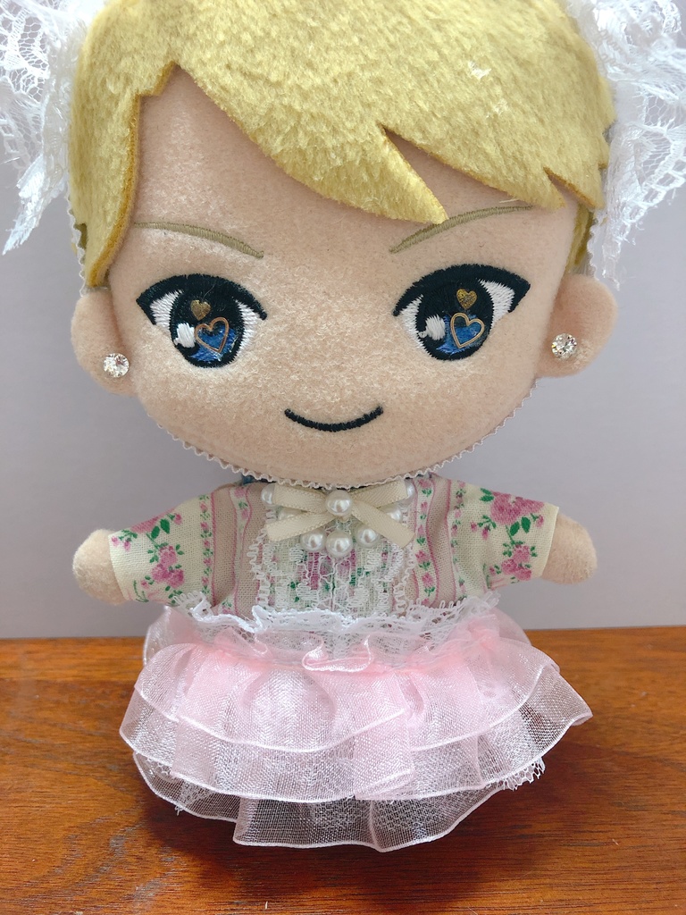 ぬい服 ぴんくふりるワンピ