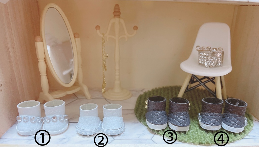 ぬい靴 10-12cmサイズ白黒