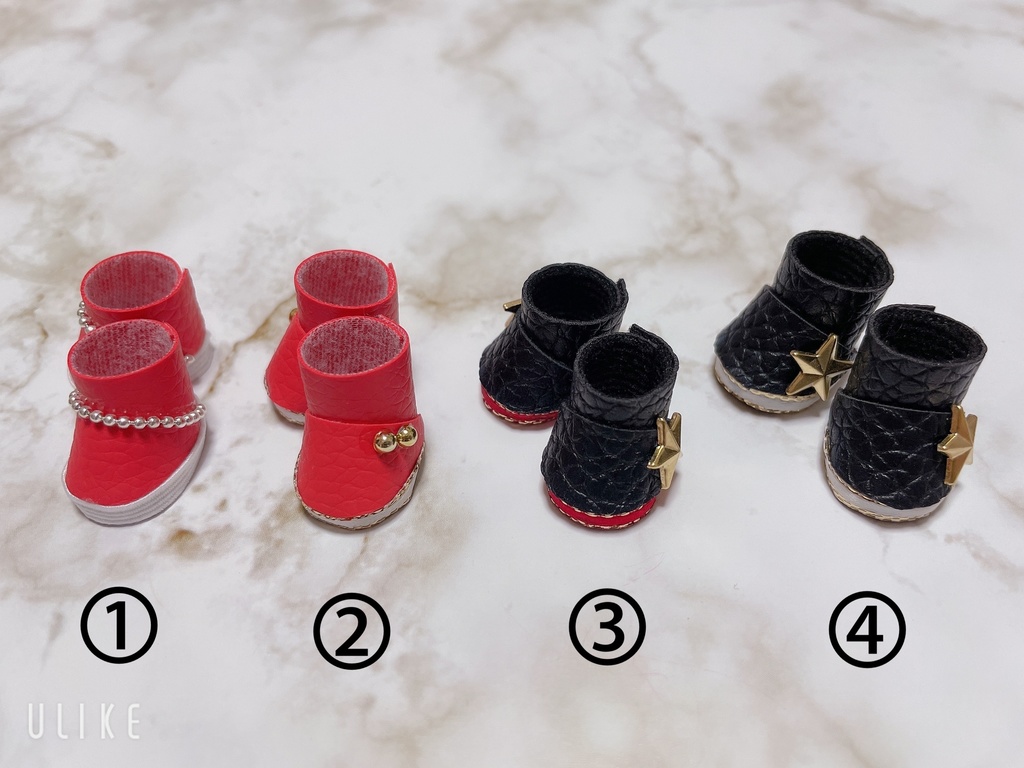 ぬい靴10-12cm 赤黒ver.