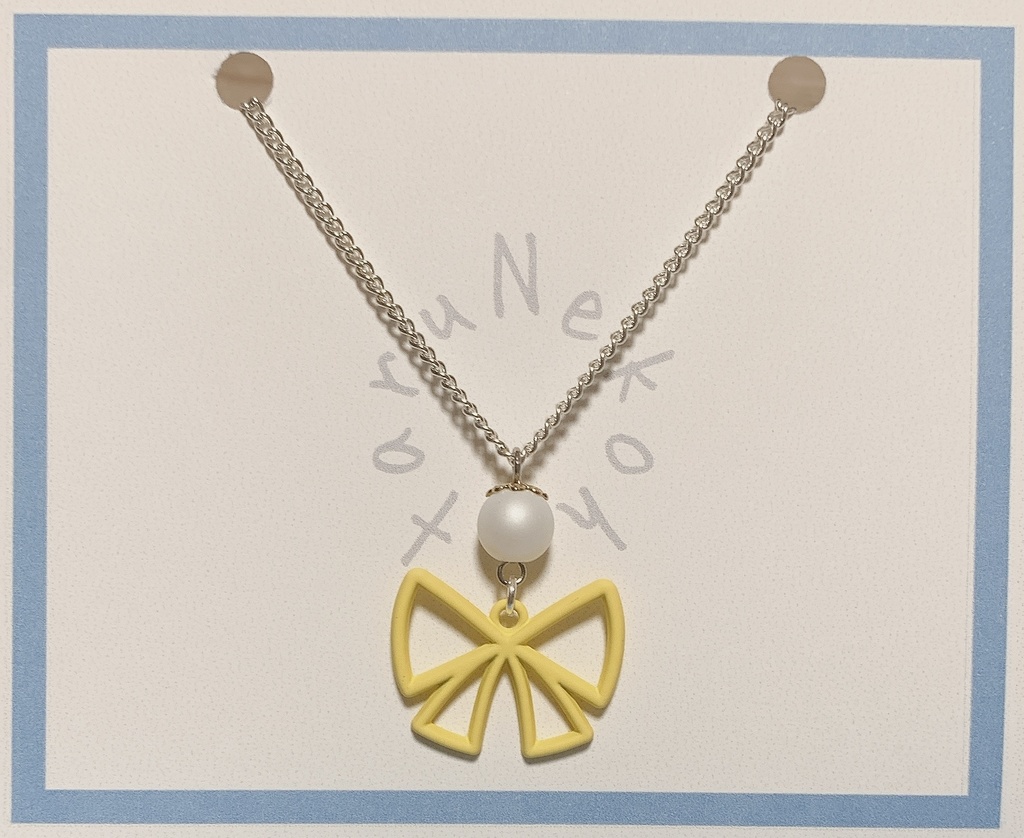 ハンドメイド リボンのシンプルネックレス