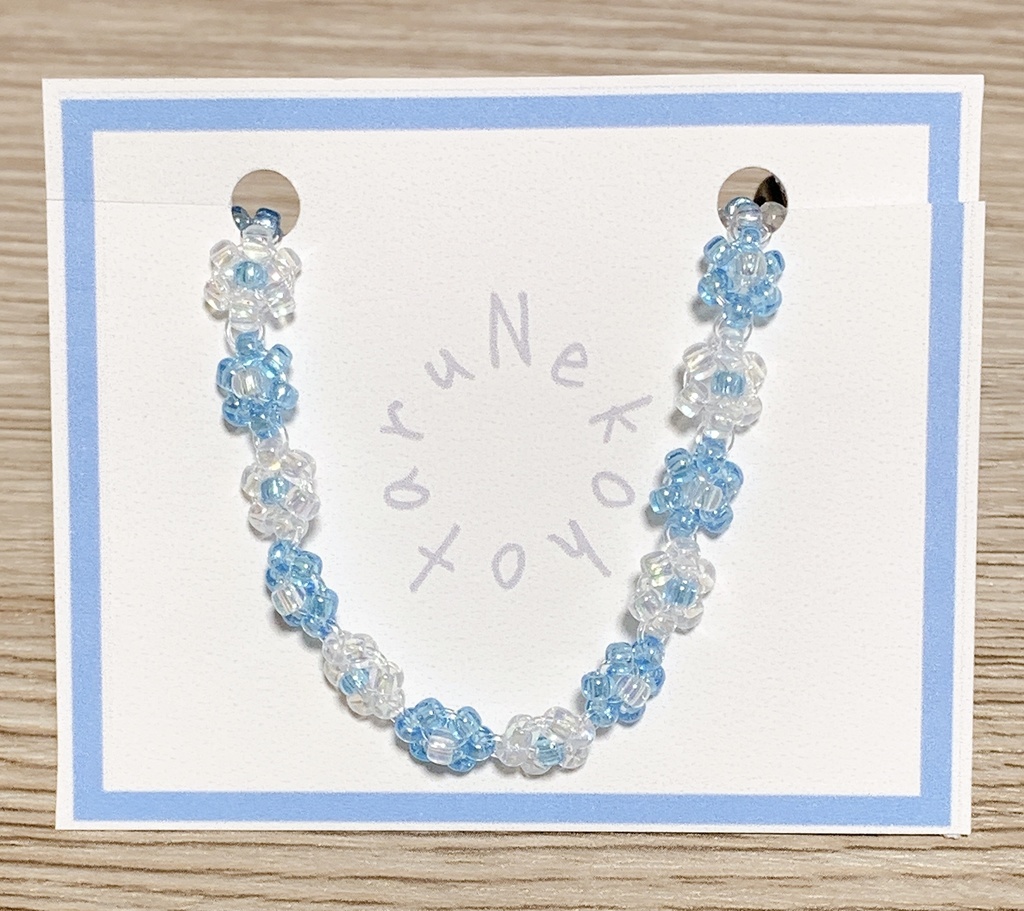 ハンドメイド フラワービーズブレスレット