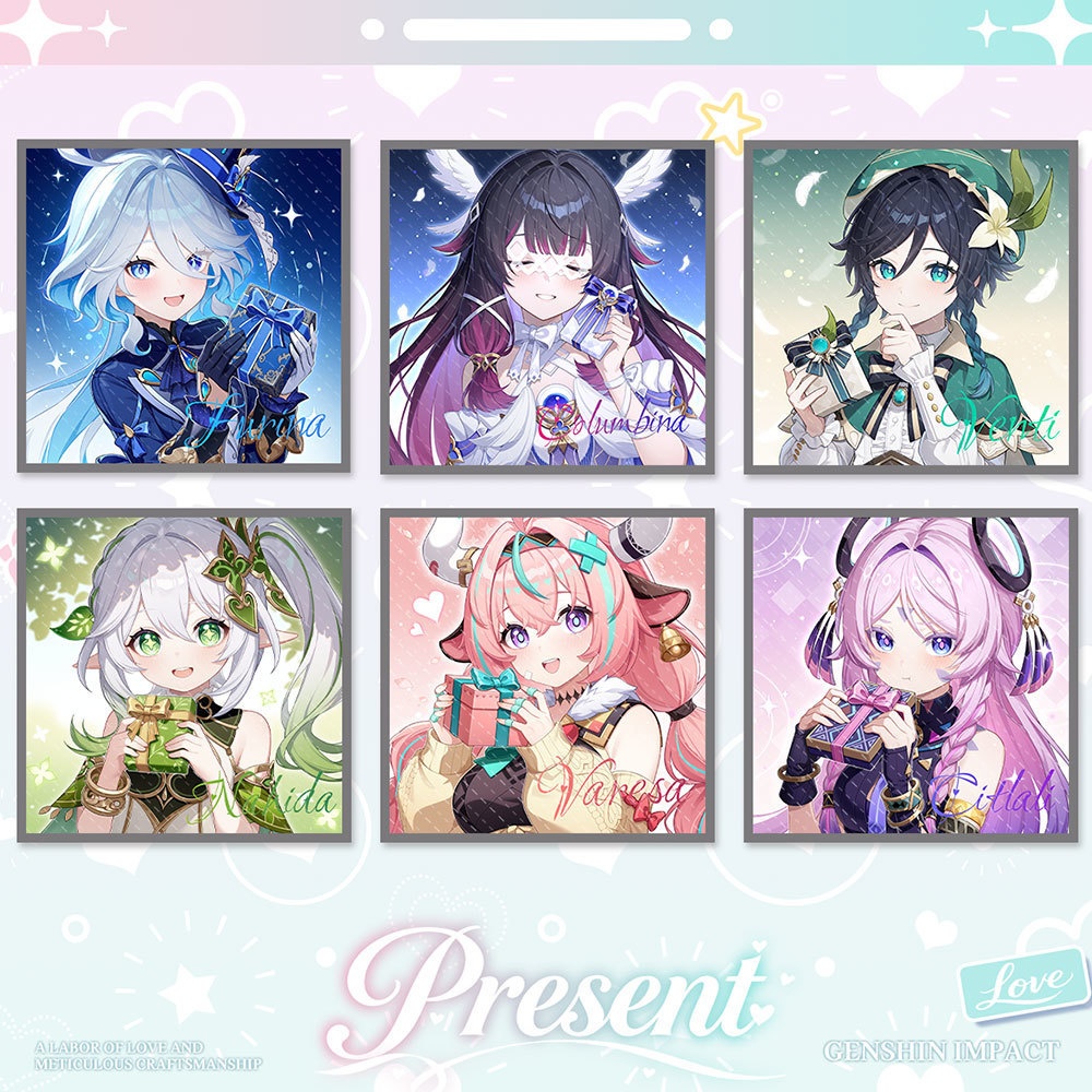 Genshin Impact genshinimpact 原神 コロンビーナ フリーナ ナヒーダ ウェンティ シトラリ ヴァレサ アクリルスタンド アクリルキーホルダー 缶バッジ 色紙 ブックマーク