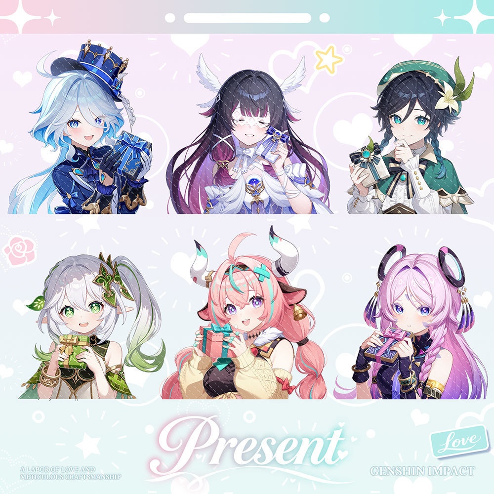 Genshin Impact genshinimpact 原神 コロンビーナ フリーナ ナヒーダ ウェンティ シトラリ ヴァレサ アクリルスタンド アクリルキーホルダー 缶バッジ 色紙 ブックマーク