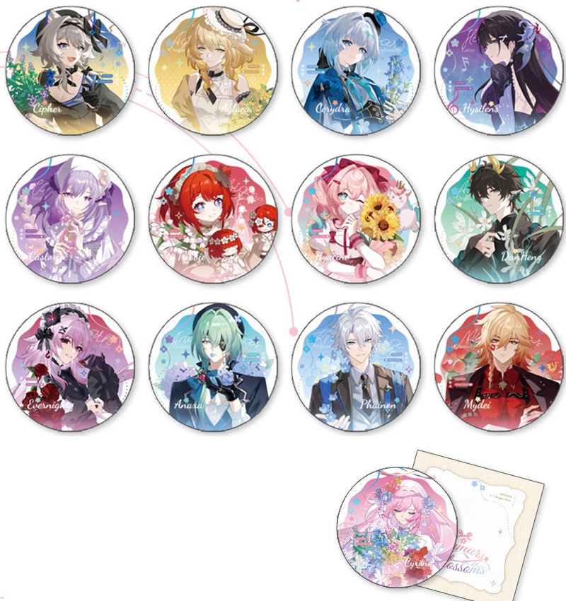 スターレイル ファイノン モーディス 丹恒 アナイクス キュレネ 長夜月 トリビー アグライア キャストリス ヒアンシー サフェル セイレンス ケリュドラ 缶バッジ アクリルコースター アクリル色紙