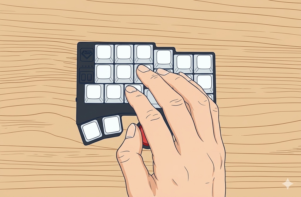 DYA Dash (V2) トラックボール・タッチセンサー付き無線分割キーボードキット