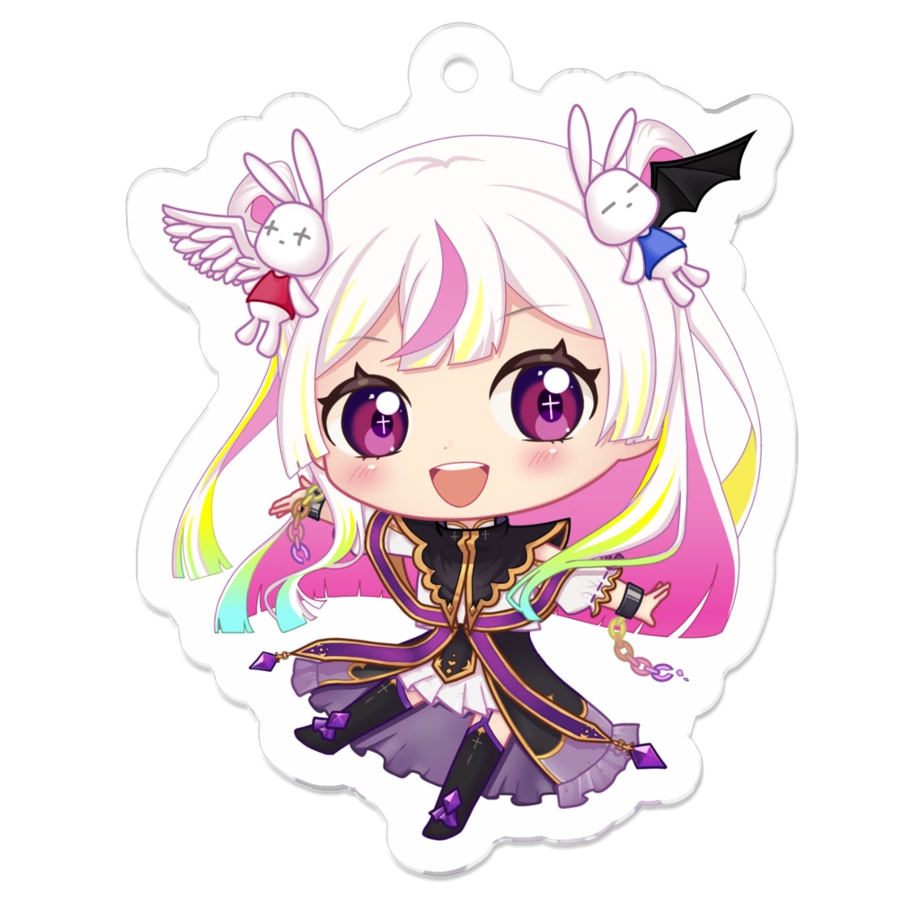 【どこでも一緒♡逆十字はぴたん】SDアクリルキーホルダー(裏コーティング有り)