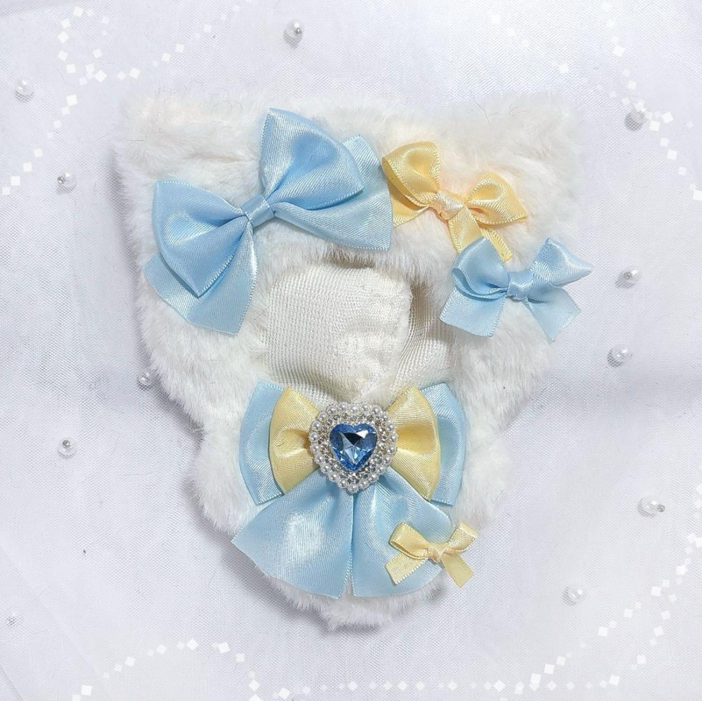 ぬい服 11cm ねこ 黄色 水色