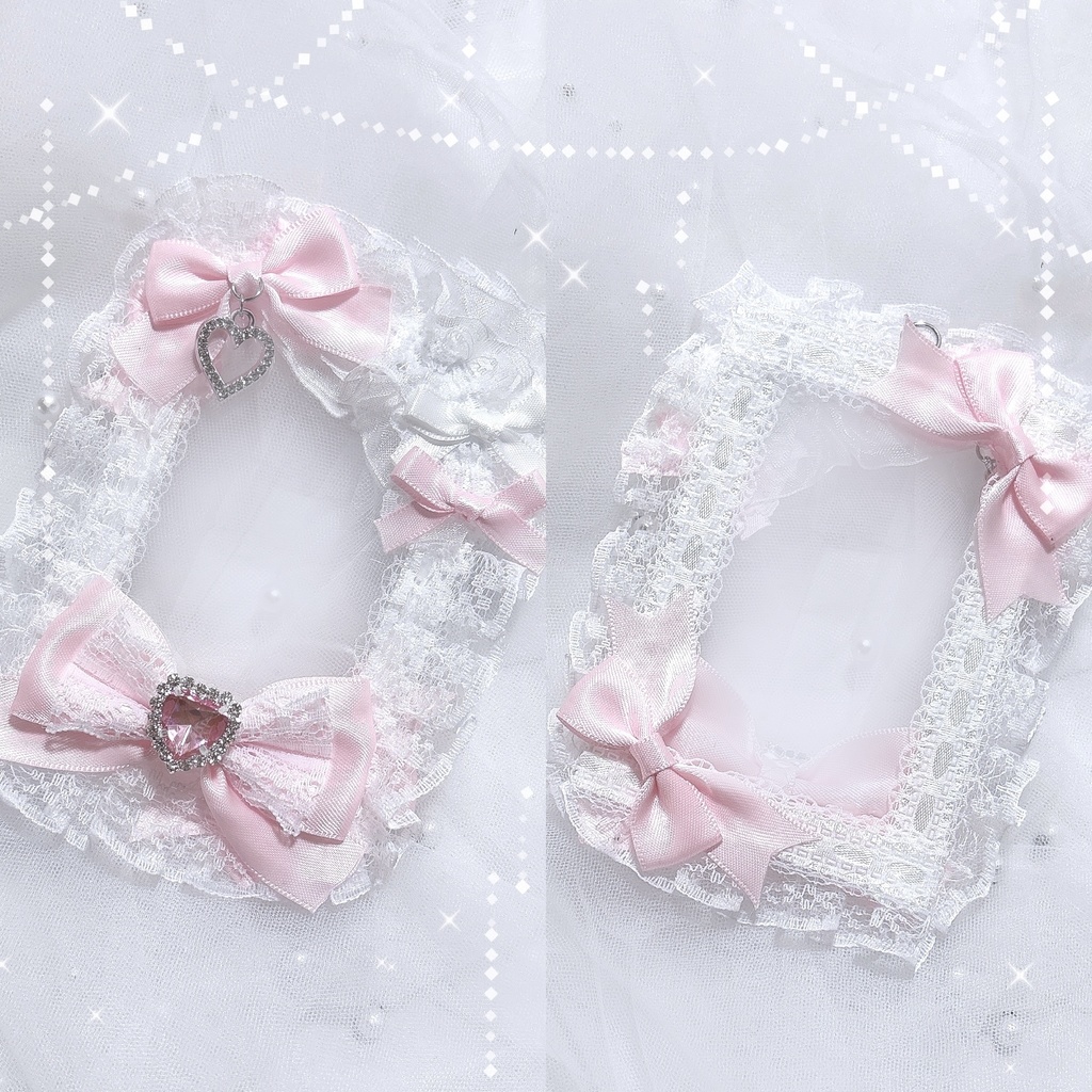 B8 両面使用可能 ピンク ♡チャーム トレカケース