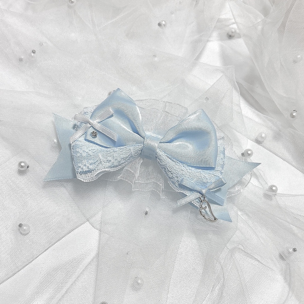 ヘッドドレス ぬい服 水色 小さめ