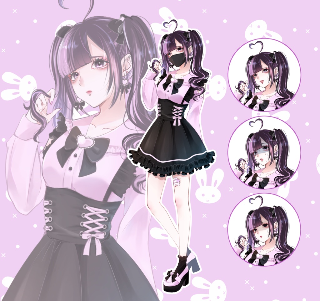 地雷系メンヘラ女子【フリーTRPG立ち絵素材】