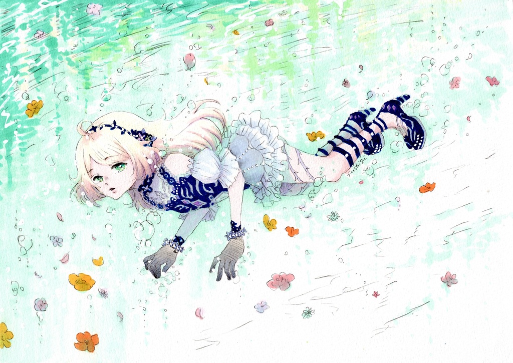 額装イラスト原画・むくなるさそい