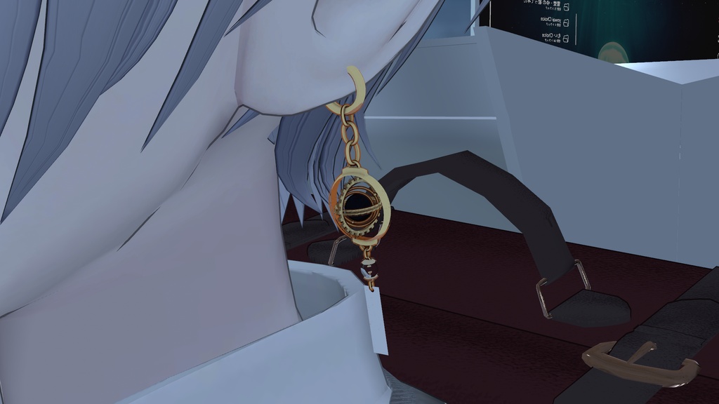 【アニメーション付き】ギアが回転する!?Orbis Gear Earring/【全アバター対応】