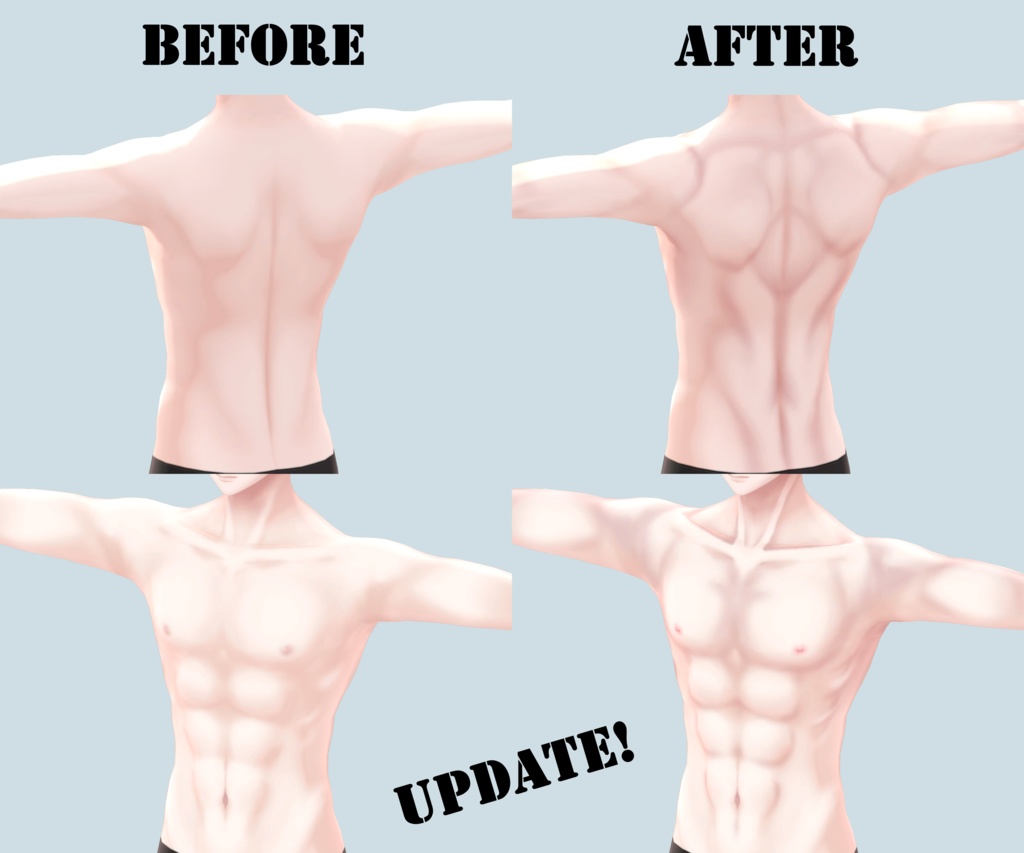 水瀬専用水瀬を筋肉質にする肌テクスチャ(メイク付き)