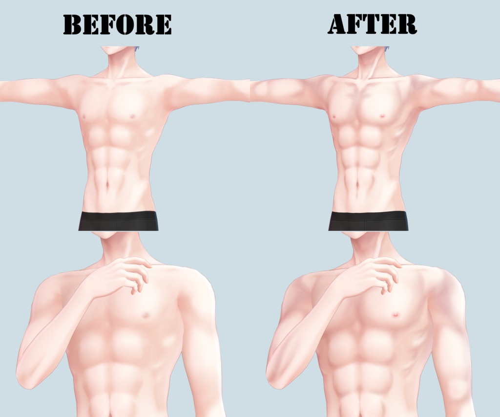 水瀬専用水瀬を筋肉質にする肌テクスチャ(メイク付き)