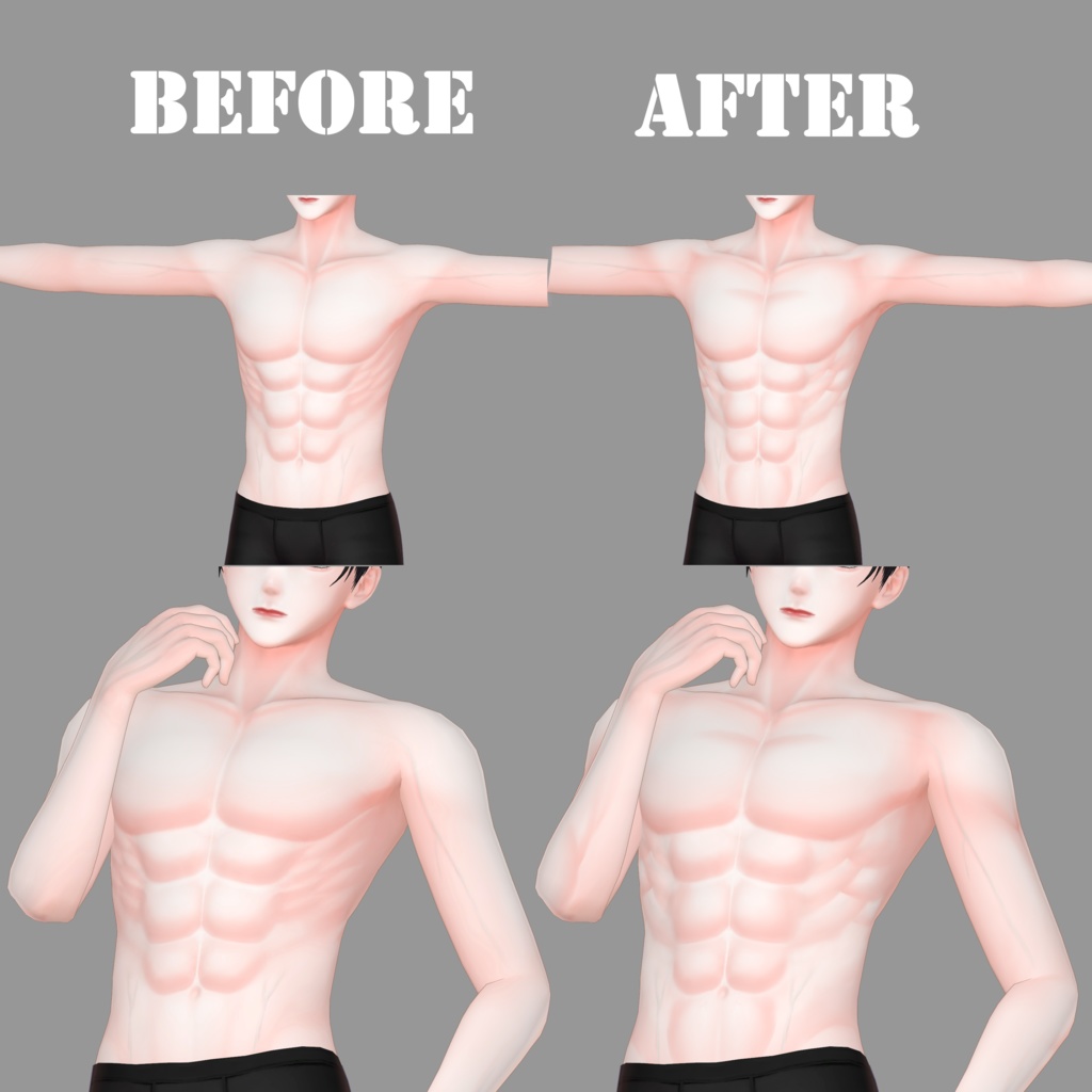 DEMIAN専用DEMIANをさらに筋肉質にする肌テクスチャ(メイク付き)