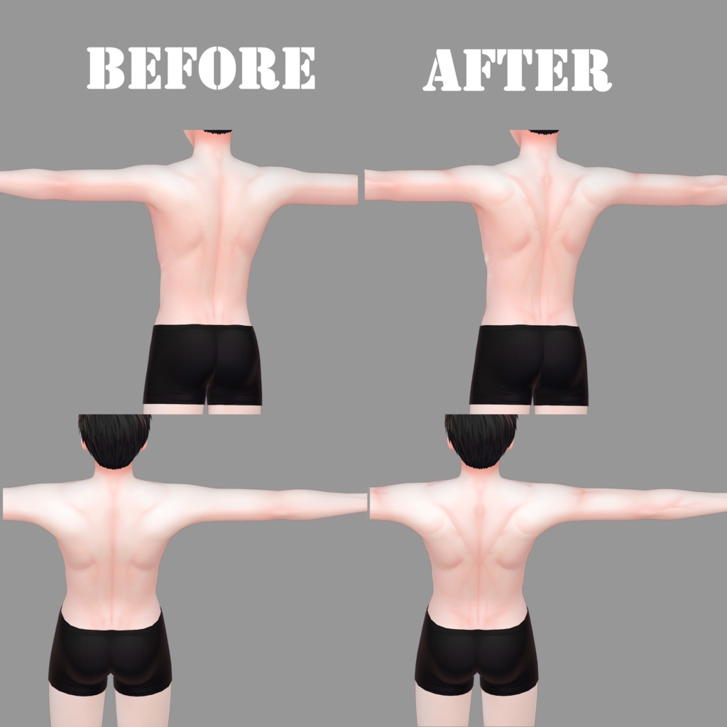 DEMIAN専用DEMIANをさらに筋肉質にする肌テクスチャ(メイク付き)