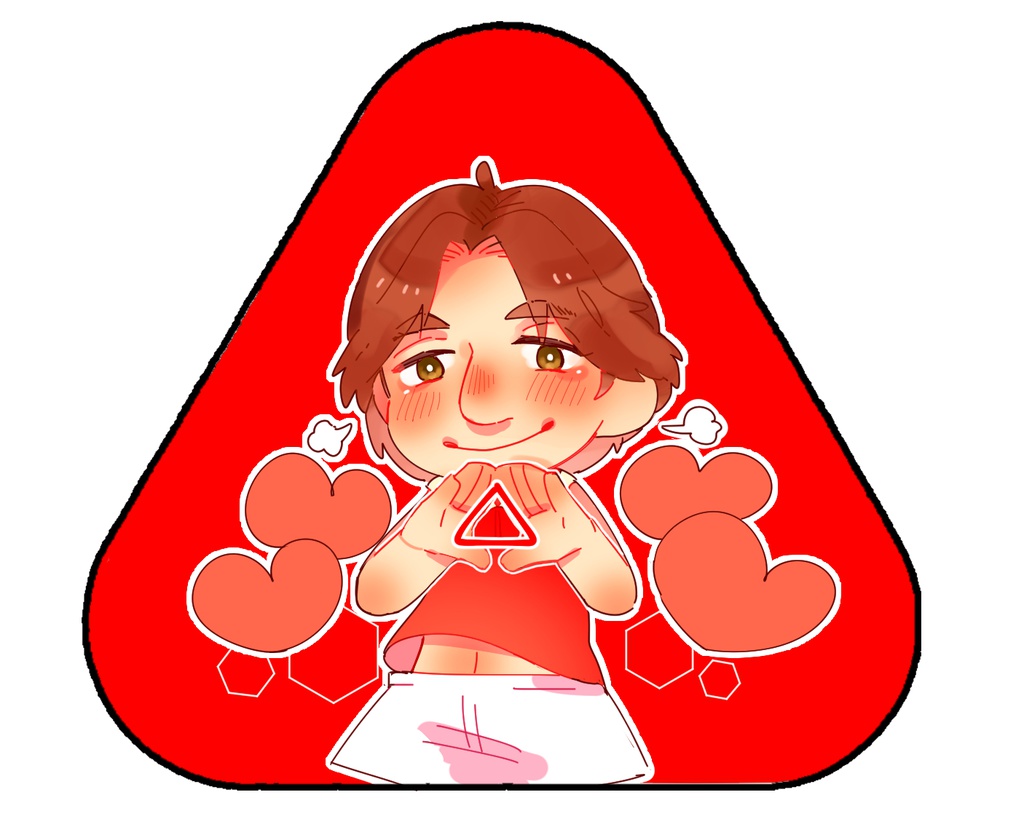 六角三角缶バッチ