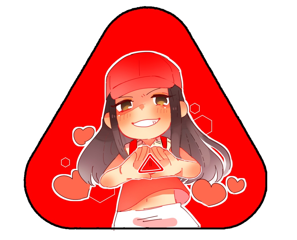 六角三角缶バッチ