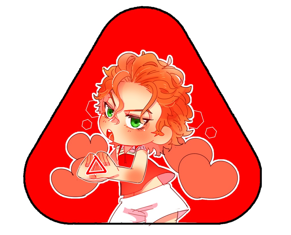 六角三角缶バッチ