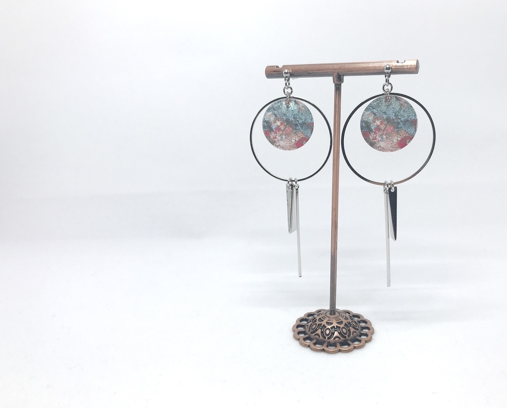 アースカラー フープイヤリング*ピアス*