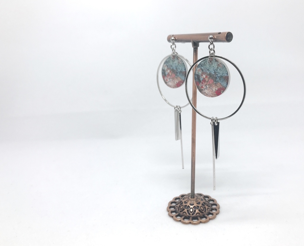 アースカラー フープイヤリング*ピアス*