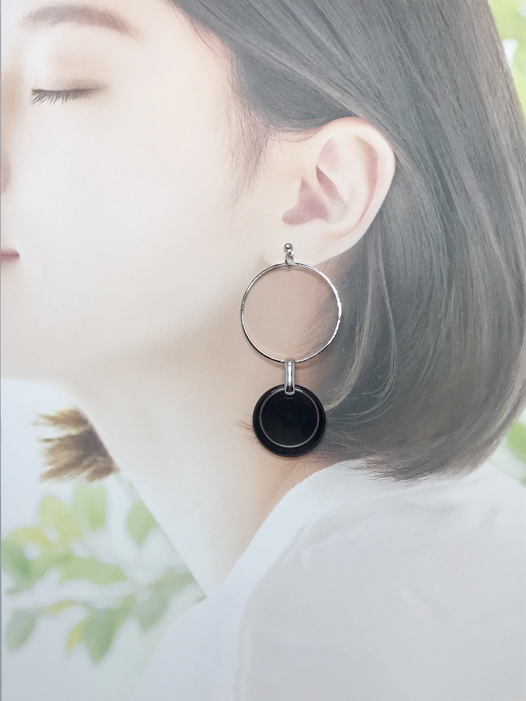 (水牛)大ぶりフープイヤリング*ピアス*ネックレス