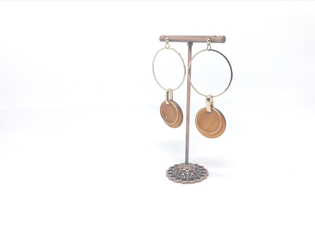 (水牛)大ぶりフープイヤリング*ピアス*ネックレス