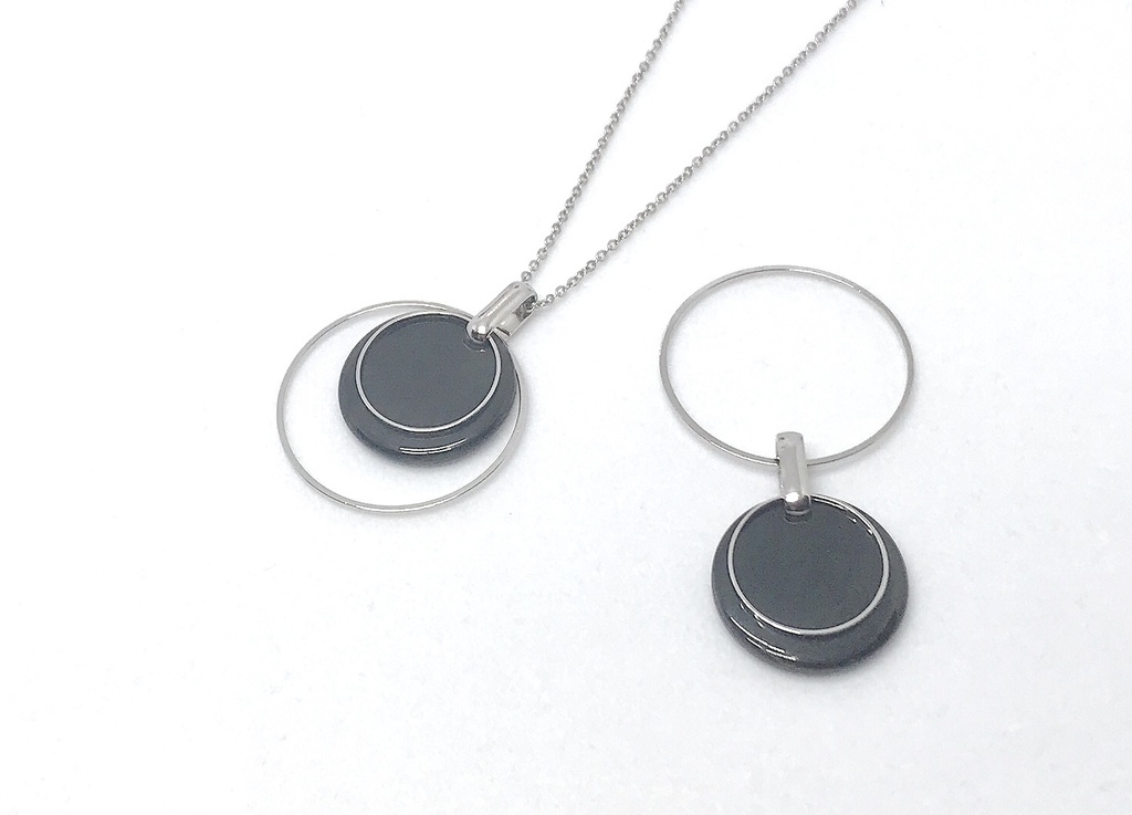 (水牛)大ぶりフープイヤリング*ピアス*ネックレス